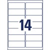 Stansemal enkeltark A4, Artikkel: LR7163-100, Resirkulerte adresseetiketter, Format: 99,1 x 38,1 mm, 14 etiketter/ark