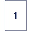 Stansemal enkeltark A4, Artikkel: LR7167-100, Resirkulerte forsendelsesetiketter, Format: 199,6 x 289,1 mm, 1 etikett/ark.