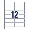 Stanse-tegning enkeltark A4, Artikkel: LR7177-100, Resirkulerte adresseetiketter, Format: 99,1 x 42,3 mm, 12 etiketter/ark.