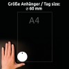 Størrelsessammenligning med hånd, artikkel: T3004-10, ett ark anheng, format: ⌀ 60 mm, farge: hvit?