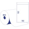 Stanse tegning rull og etikett, Artikkel: TD8050-25, Termodirekte fraktetiketter, Format: 102 x 152 mm, 475 etiketter/rull